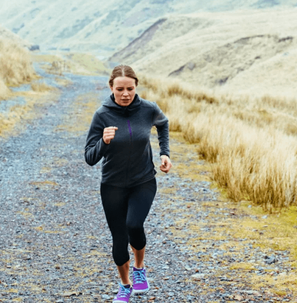 The girl is running
